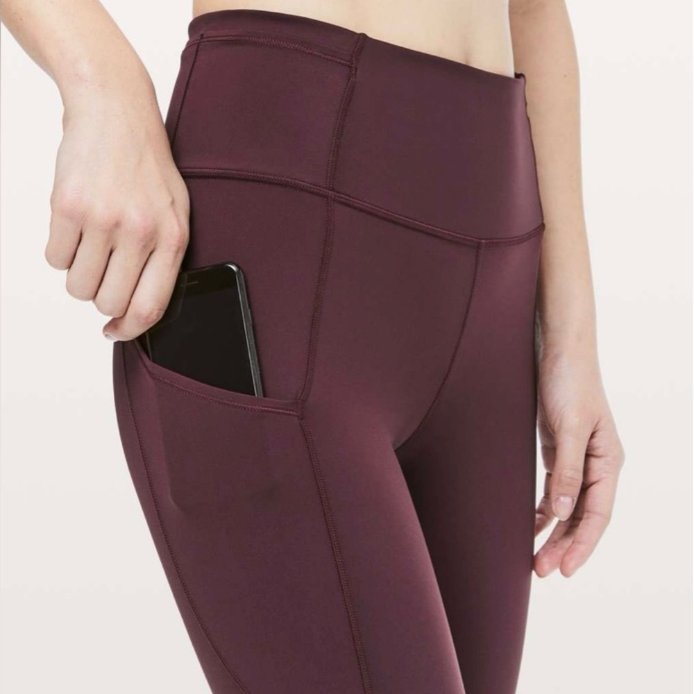 #28 Lululemon Fast Free Crop ll Nulux 19" 
Sz 8, Dark Adobe, Reflective Run Gym - Picture 2 of 14